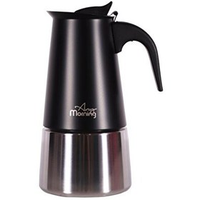 Resim Any Morning FE001-6 Paslanmaz Çelik İndüksiyonlu 0.3 L Siyah Moka Pot Espresso Kahve Makinesi 