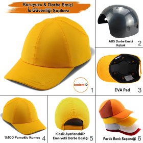 Resim Hafif Iş Güvenlik Darbe Koruyucu Koruma Baş Şapkası Bareti Unisex Kamuflaj Beyzbol Tarzı Kask Şapka 