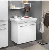 Resim Orka Perge 65 Cm Beyaz Banyo Dolabı Alt Modül Ve Lavabo Beyaz 