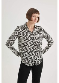 Resim Defacto Regular Fit Gömlek Yaka Uzun Kollu Gömlek I8266az24spbk81 Siyah 