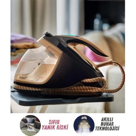 Resim Philips Elit Plus Seri Premium Buhar Kazanlı Ütü, 600GR Şok Buhar, 8 Bar 2700 W, Sıfır Yanmaz Riski, Akıllı ve Otomatik Buhar, Akıllı Kumaş Algılama, Lambader Hediye 