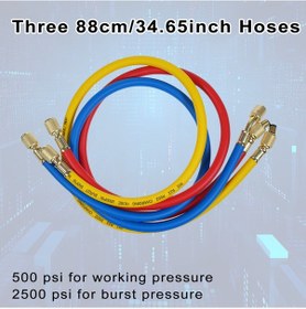 Resim Lemestar R410a/r22/r134a/r32 Soğutma Akışkanı Dolu Seti - Yüksek/düşük Basınçlı Çift Göstergeli Manifold, Kauçuk Hortumlar Ve Adaptör 