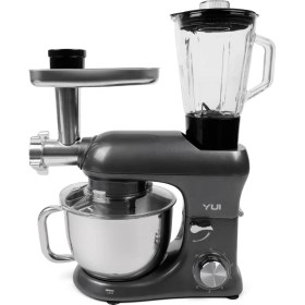 Resim Yui M200 Multi-Fonksiyonel 3'ü Bir Arada Döküm Gövde Stand Mikser Kıyma Setli ve Blender Özellikli 1800W 