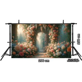 Resim Venspor Romantik Gül Bahçesi Temalı Duvar Örtüsü, Arkaplan 200x150cm, Fon, Duvar Örtüsü 