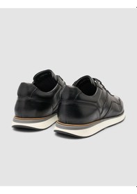 Resim Cabani %100 Hakiki Deri Siyah Arma Detay Erkek Spor Ayakkabı Siyah 