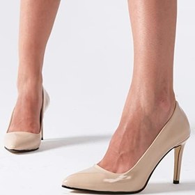 Resim Mio Gusto Basic Bej Rugan Kadın Stiletto Topuklu Ayakkabı 