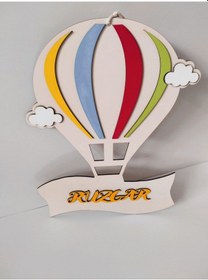 Resim Çocuk Oda Kapı Süsü İsime Özel Krem 