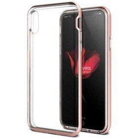 Resim Vrs Design İphone X İle Uyumlu Crystal Bumper Kılıf Rose Gold 