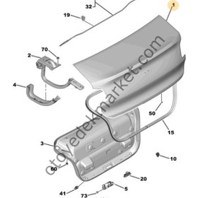 Resim Citroen C4 X (2021-2024) Arka Bagaj Kapağı (Orijinal) 