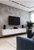Resim MAC DİZAYN Mac Dizayn Milas Tv Ünitesi Tv Sehpası Beyaz Parlak Mdf 240 Cm 