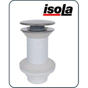Resim Isola Lavabo Gider Süzgeci Pop Up Basmalı Bas-Aç Klik Klack Bağlantı Ağzı 1 1/4'' (4.2 Cm) Olan Lavabo Sifonlarına Uygun 