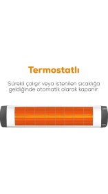 Resim UFO Duvar Tipi Isıtıcı 2300W Termostatlı Beyaz Renk 17x8,5x86,5 cm Alan İçin 