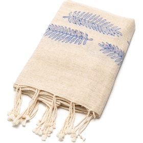 Resim Flora Peştemal, 80x175 cm, Taş Baskı - Siyah Flora 