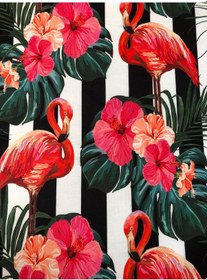 Resim Döşemelik Kumaş Dijital Baskı Flamingo Desen 