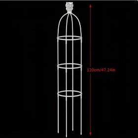 Resim Willowhaven 1 Adet Vintage Cam Elyaf Bitki Kafesi - Avrupa Tasarımı Halkalı Beyaz 47.24in 