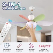Resim XBATE 41.91/52.07cm LED Akıllı Fan Işığı Uzaktan Kumanda ile, 3 Renk 3 Hız, Zamanlama Fonksiyonu, Süper Sessiz ve Büyük Hava Hacmi, 2-In-1 E26/27 Tavan Fan Işığı Mutfak, Yatak Odası, Balkon, Oturma Odası, Çamaşır Odası için - Pratik Mesafe İşlemesi, Tavan Fan Işığı, Yatak Odası Aydınlatması, Modern Aydınlatma, Kolay Kurulum 