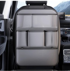 Resim Chuangyinshop Deranfu Gray 1 Adet Deranfu Pu Deri Oto Koltuk Arkası Organizer Çöp Kutusu İçeren Çok Amaçlı Araç Depolama Çantası 