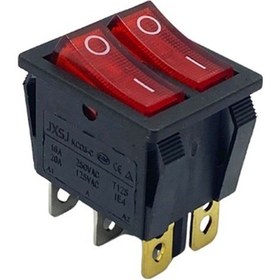 Resim Tuşlu Anahtar Çiftli Işıklı Kare Tip on-off 6 Fiş N11.17547 