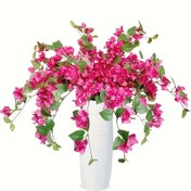 Resim 5 adet Bougainvillea Sarmalı Yapay Çiçekler - Dış Mekan, Ev Dekoru, Mevsimsel Asılı Dekorasyon, Düğün, Doğum Günü, Anneler Günü, Yeniden Birleşme, Noel, Cadılar Bayramı, Paskalya, Hanukkah, Şükran Günü için Plastik Sahte Çiçek Dalaları - Kaplama Dahil Değildir 