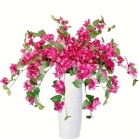 Resim 5 adet Bougainvillea Sarmalı Yapay Çiçekler - Dış Mekan, Ev Dekoru, Mevsimsel Asılı Dekorasyon, Düğün, Doğum Günü, Anneler Günü, Yeniden Birleşme, Noel, Cadılar Bayramı, Paskalya, Hanukkah, Şükran Günü için Plastik Sahte Çiçek Dalaları - Kaplama Dahil Değildir 