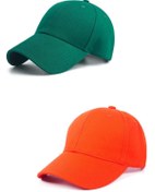 Resim Ritagarcia Unisex Ayarlanabilir Spor Sarı-mor Basic Kep Şapka 2'li Set 