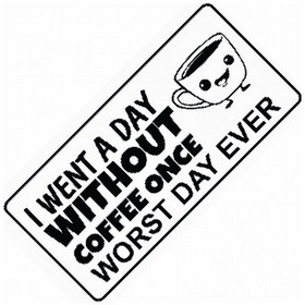 Resim Coffe Yazılı Sök-tak-pratik Vantuzlu Yeni Nesil Dekor Plaka 