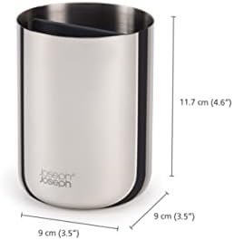 Resim Joseph Joseph EasyStore - Lüks Paslanmaz Çelik Diş Fırçası Tutucu Caddy Banyo Depolama, Standart Çelik 