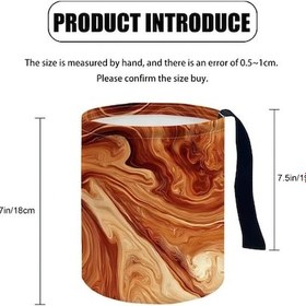 Resim Chuangyinshop 1pc Pattern One Katlanır Araba Çöp Kutusu Çikolata Mermer Desenli Kompakt Seyahat Kamp Ve Oto Için 