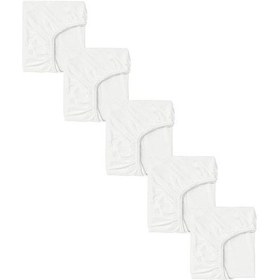 Resim 5 Adet 40 X 80 + 10 Cm Anne Yanı Lastikli Penye Kumaş Bebek Çarşafı-beyaz 