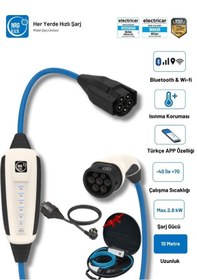 Resim Çantalı Başlangıç Set 16a 11kw 10 Metre Ac Mobil Elektrikli Araç Şarj Istasyonu Ev Prizli Wallbox 11 Kw 