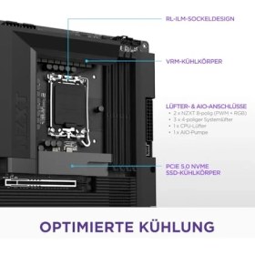 Resim Nzxt N7 Z890 - Core Ultra Için Intel Z890 Lga 1851 Atx Oyun Anakartı (Seri 2) - 16+1+2, Ddr5, 5x M.2, Pcıe 5.0, Wi-Fi 6e, 2.5gbe, Thunderbolt 4 - Tam Kapsam - Siyah 