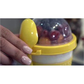 Resim Pazariz Meyve Hazneli - Kaşıklı Portatif Yoğurt Kabı 