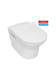 Resim Serel Nita Yuvarlak Asma Klozet Nt23 + Blaze Slim Yavaş Kapanan Kapak 2'li Set Beyaz 