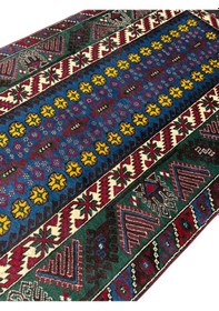 Resim El Dokuma Sıfır Döşemealtı Halısı 126x215 Kök Boya Yün Halı 