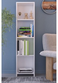 Resim Abetemobilya 4 Raflı Beyaz Kitaplık 