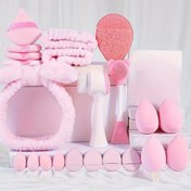 Resim 22 Parça Profesyonel Yüz Temizleme ve Makyaj Seti, 4 Büyük Beauty Blender & 4 Mini Beauty Blender & 4 Parmak Pufu & 3 Yüz Yıkama Kayışı, 1 Yüz Fırçası, 1 Maske Uygulayıcı ve 1 Pudra Pofu İçerir, Taşınabilir Seyahat Çantası, Anneler Günü Hediyesi 