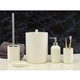 Resim By Selim Elegance Krem 5 Parça Polyester Banyo Seti 