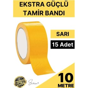 Resim Svein 15 Adet 10 mt Sarı Tamir Takviye Kapatıcı Güçlü Onarım Bandı Su Geçirmez Sızdırmaz Dayanım Çatlak 