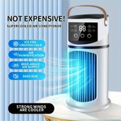 Resim Taşınabilir Klima, Nemlendirici ve USB Şarj Cihazı - 360° Hava Akışı, 9 Hızlı Fan, Ayarlanabilir Sis Çıkışı, 16.91oz Su Tankı, Renkli LED Işıklar, Ev ve Ofis Soğutma İçin İdeal, Ofis Soğutma Çözümü | Modern Estetik | Dayanıklı Plastik 