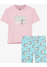 Resim Skechers Graphic Tee G Short Sleeve Büyük Kız Çocuk Pembe Takım Sk241034-621 