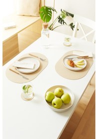 Resim Home Wave 6'lı Bej/taş Renk Suni Deri Amerikan Servis Set 45 X 30 Cm Bej 