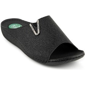 Resim Muya Mena Anatomik Topuk Dikeni Kadın Terlik Full Siyah Siyah 