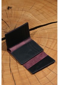 Resim Lenax Leather Lena Hakiki Deri Kadın Cüzdan Nakit Para Gözlü, Bozuk Para Gözlü, 12 Kartlık Siyah - Mürdüm 