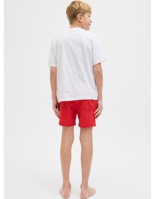 Resim Jack & Jones Jpstmauı Jjswım Logo Akm Kırmızı Erkek Çocuk Şort 000000000102257547 Kırmızı 