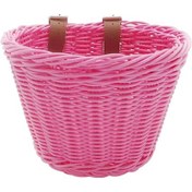 Resim Konesam Büyük Boy Pembe Pp Tekerlekli Araç Sepeti - Çocuk Bisikleti, Öğrenme Arabası İçin Dikişli Saklama Sepeti Pembe 