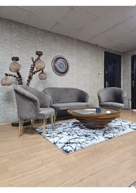 Resim Zafir Teddy Takım Gold Kaplama Telli Ayak Çay Seti Koltuk - Berjer , Balkon, Salon, Ofis Kahverengi 