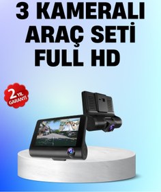 Resim AyrStore Full HD 1080P 3 Kameralı Araç DVR – Gece Görüşlü ve G-Sensörlü Güvenlik Çözümü 