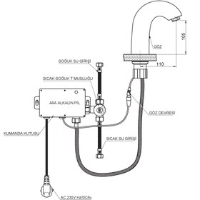Resim Fotoselli Lavabo Bataryası (Tek Su Girişli) Rose Gold (Pvd) Flb10-R-2 Gpd 