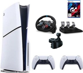 Resim Sony Playstation 5 Slim Cd'li Edition + 2. Dualsense + G29 Driving Force Yarış Direksiyonu + Shifter+ GT 7 Oyunu 