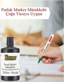 Resim Mavi Yazı Tahta Kalem Mürekkebi 100ml 1 Adet Brons Tahta Kalemi Mürekkebi Kolay Silinebilir 100gr Okul Sınıf Öğrenci Mavi 